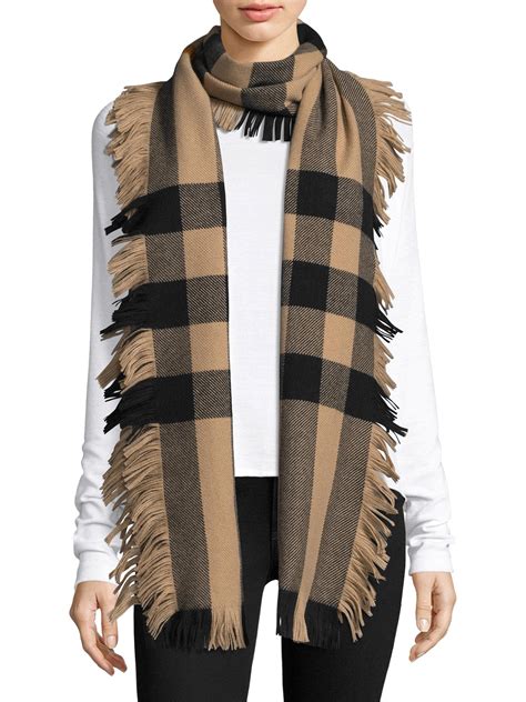 wool fringe plaid scarf burberry|The Burberry Scarf .